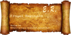 Ernyei Reginald névjegykártya